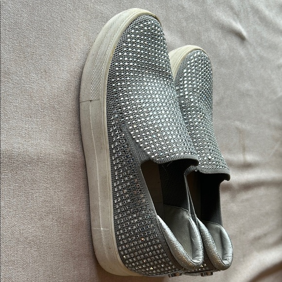 Steve Madden Silver Sparkly Sneakers - Picture 2 of 4